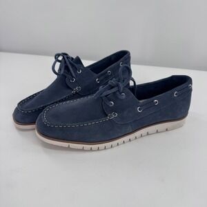 Seychelles Boat Shoes Women‎ Size 10 Blue Suede Nautical Lug Sole Loafers Casual
